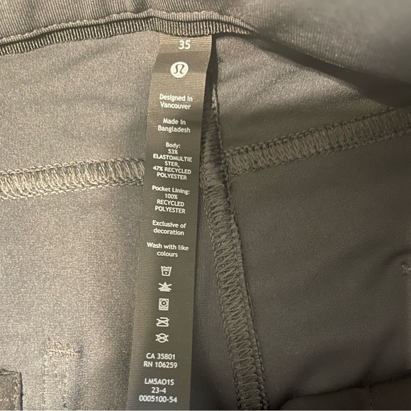 Lulu lemon - ABC Classic-Fit 5 Pocket pant. men’s 35” waist. Never worn. LM5AO1S - Picture 2 of 3